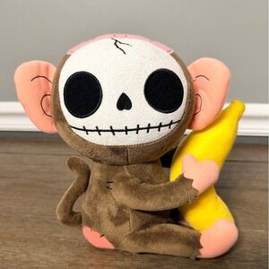 Furry Bones Skeleton‎ Pink And Brown Baby Monkey Banana Plush Toy Doll